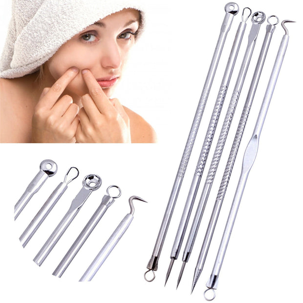 Acne-Needle Blackhead-Remover Silver Pimples Hot 4pcs Stainl