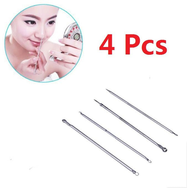 Acne-Needle Blackhead-Remover Silver Pimples Hot 4pcs Stainl